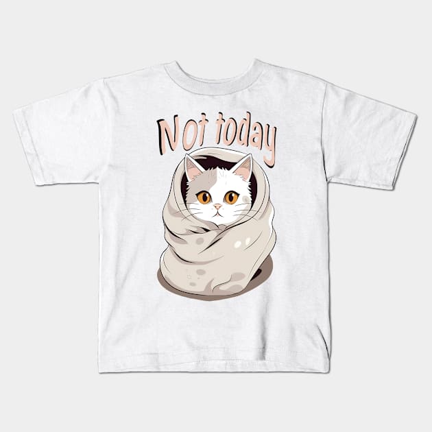 Kitty in a blanket Kids T-Shirt by NemfisArt